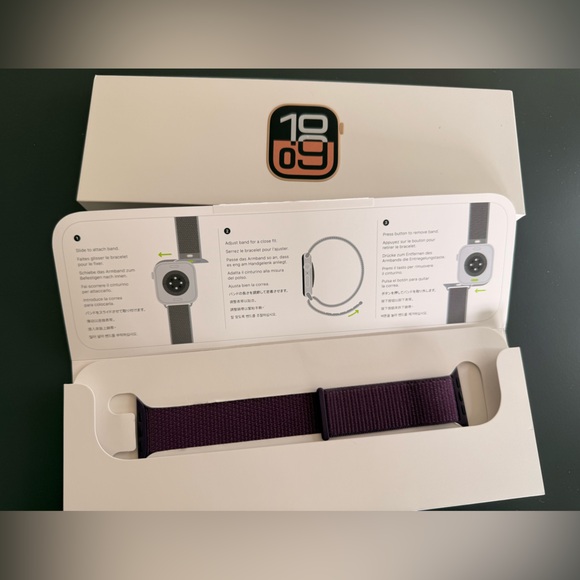 Apple Watch Series 10 GPS 46mm Rose Gold Aluminum Case with Purple Velcro Band - Picture 5 of 6